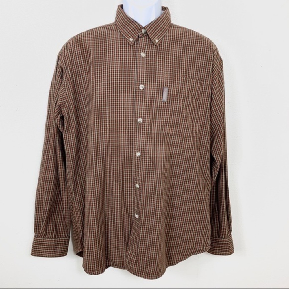 Columbia Men’s shirt plaid Brown buttons down Sz M